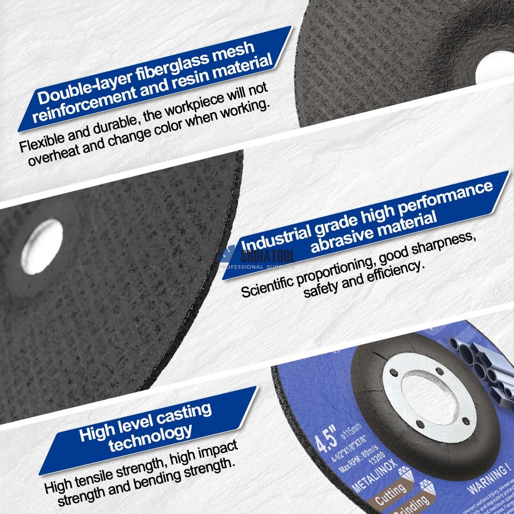 115/180/230mm Depressed Center Resin Bonded Abrasive Cut Off Wheel for Grinding Deburring Polishing Metal INOX Cutting Disc Disk