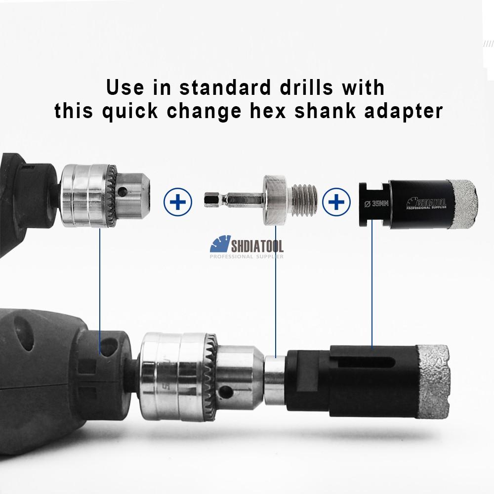 Diamond Core Bits Connection Adapter Adapter Converter M14 Male Thread To Quick-fit Hex Shank for Chamfer Milling Finger Bit