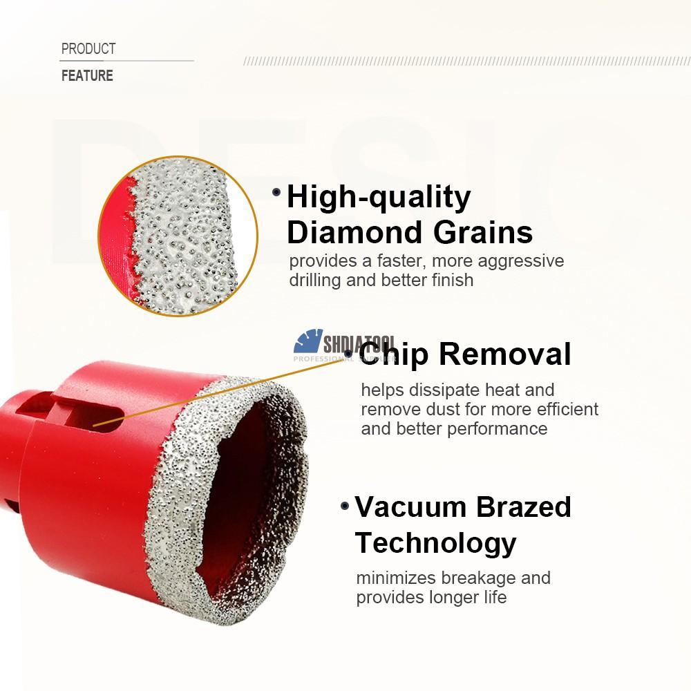 Dia 6 8 10 12 20 35 45 68 HEX Diamond Core Drill Bit kit Set Hole Cutter Diamond Drilling Bit With Aluminum Box