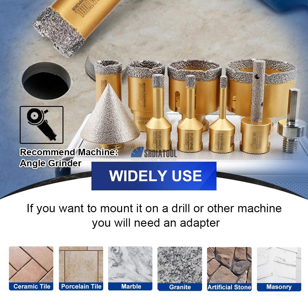 In Stock Diamond Core Drill Bits Set Brazed Hole Saw Kit Hole Cutter Diamond Crowns For Ceramic Tile Granite Marble