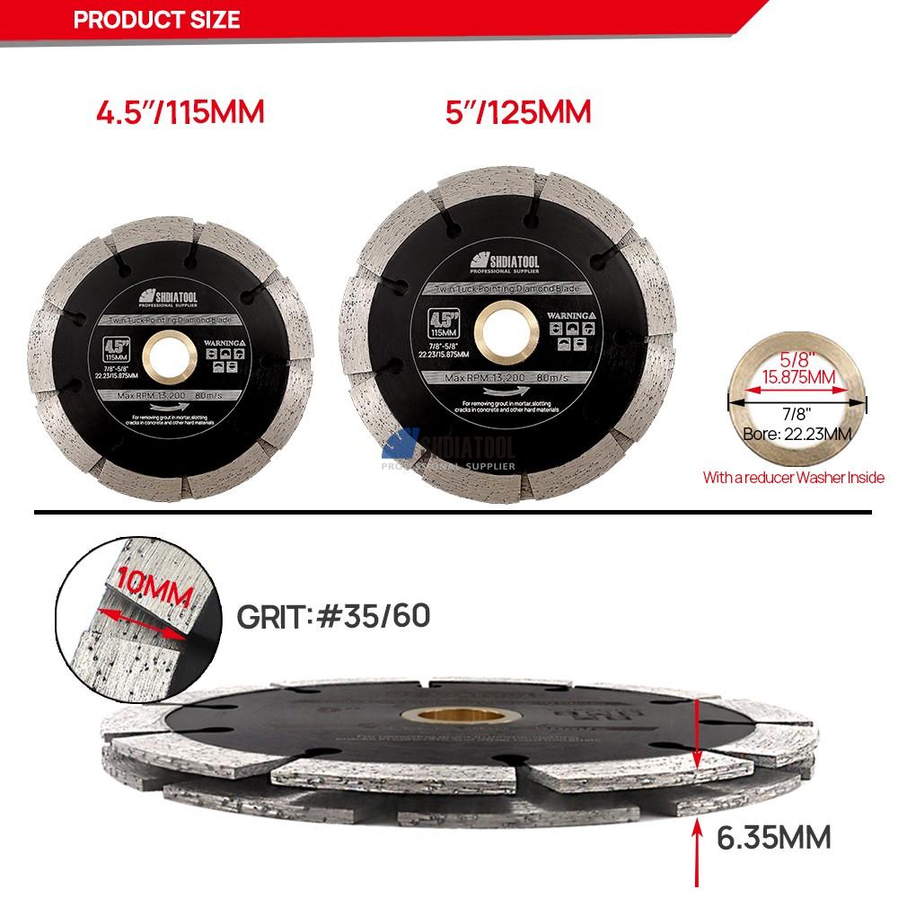 4.5/5in Double Sandwitch Diamond Tuck Point Slotted Saw Blade Cutting Wheel Grinding Disc For Concrete Asphalt Hard Brick Stone