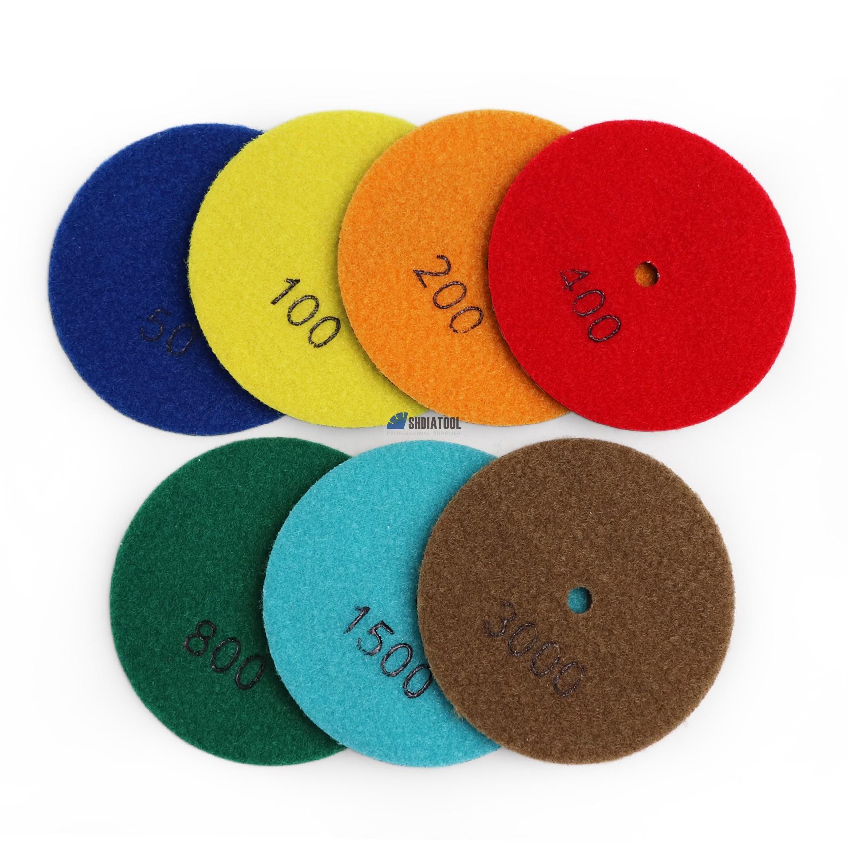 4''/100mm Dry or Wet Use Flexible Resin Bond Diamond Floor Polishing Pad #50-3000 For Floor Marble Granite Abrasive Tool