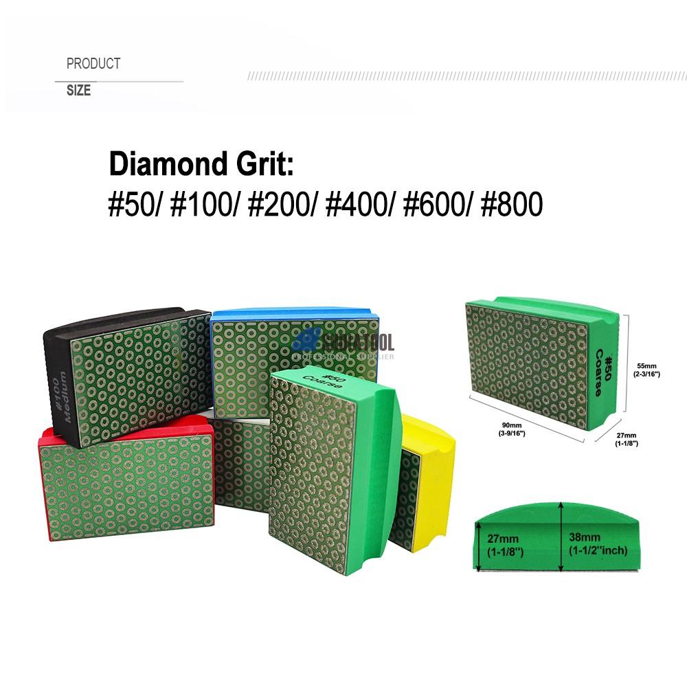 90X55MM Grit#50-800 Big DOT Electroplated Diamond Hand Polishing