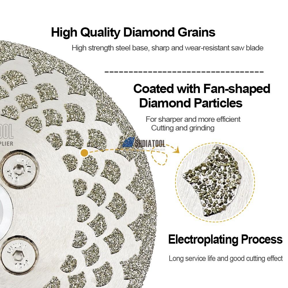 Dia4/4.5/5INCH Electroplated Diamond Saw Blade Grinding Disc Cutting Wheel with M14 Flange for Granite Marble Tile