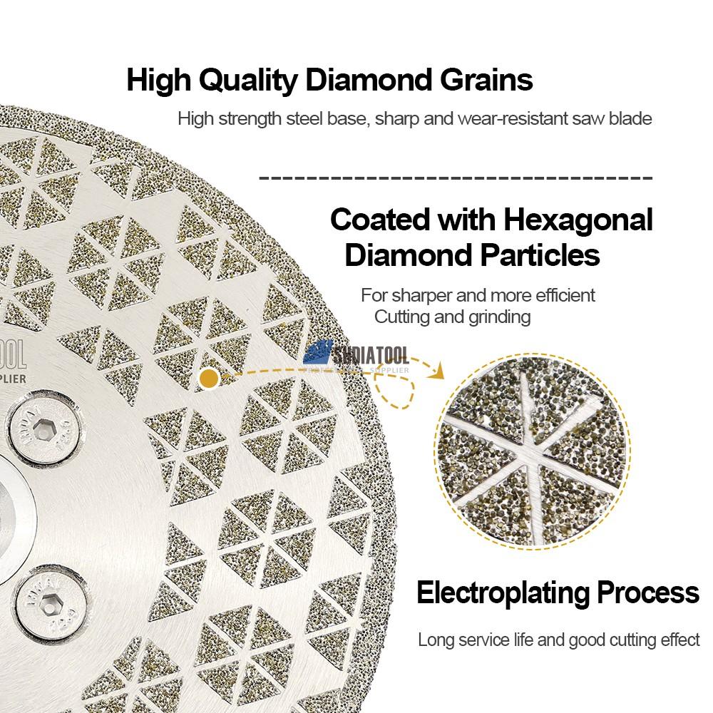 Dia4''/4.5''/5'' Electroplated Reinforced Single Side Diamond Saw Blade Grinding Cutting Disc with M14/ 5/8