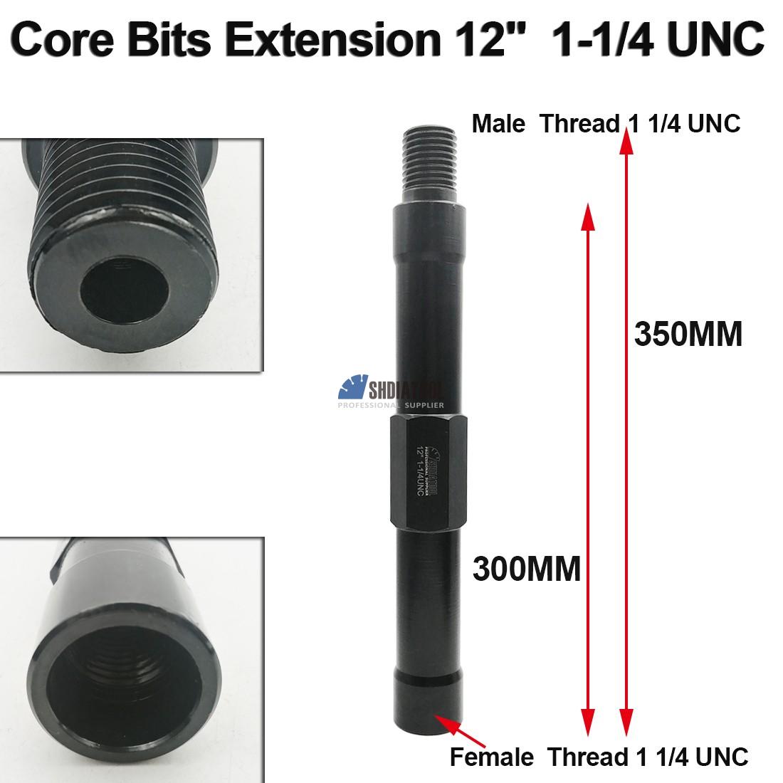 12inch 1-1/4 UNC Male Thread Extension Rod for Diamond Drill Core Bit Power Tools Accessory for Drilling Machine