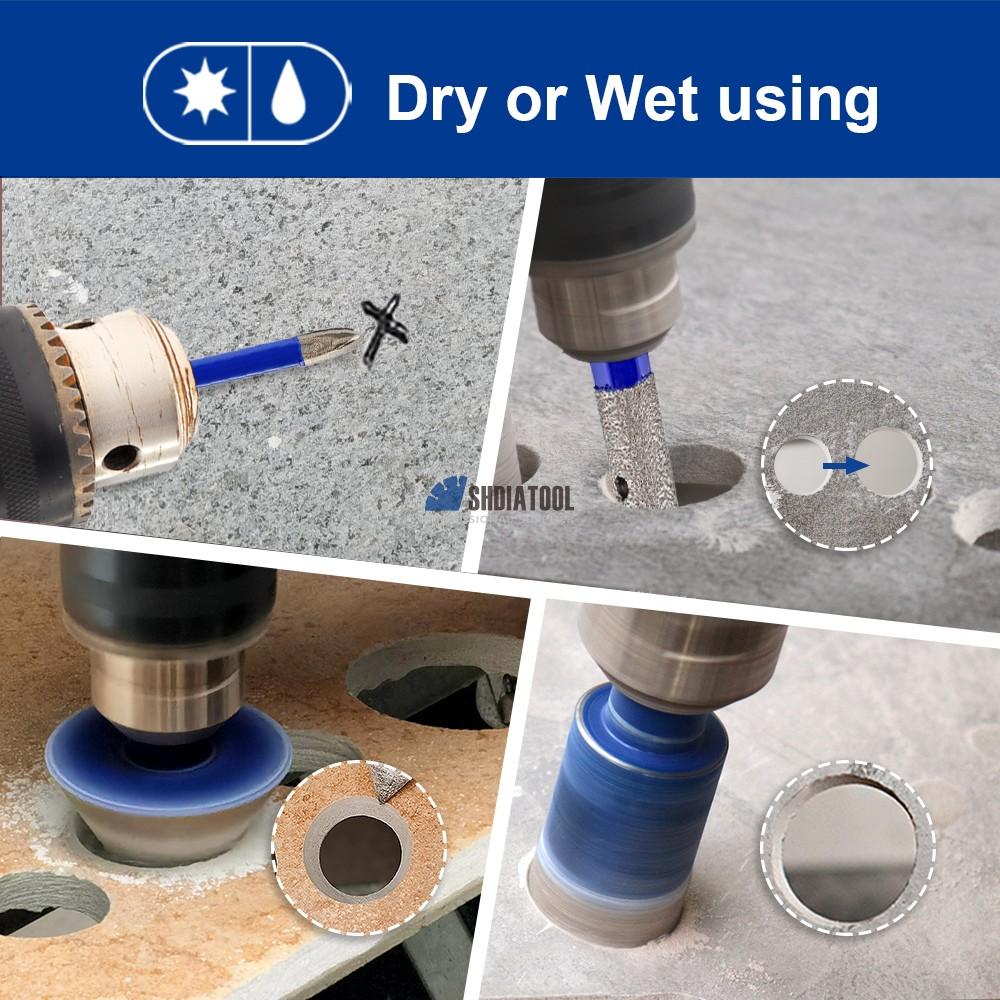 1Kit/12PCS 5-35MM Hexagonal Shank Vacuum Brazed Diamond Core Drill Bit Set Diamond Hole Saw Drill Bit