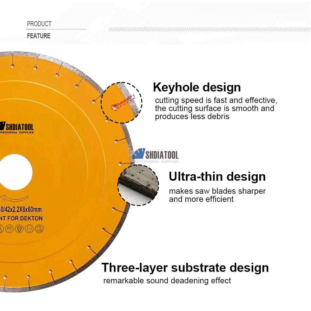 16''/400mm High-frequency Welded DEKTON Silencing Diamond Saw Blade Cutting Disc Cutting Wheel