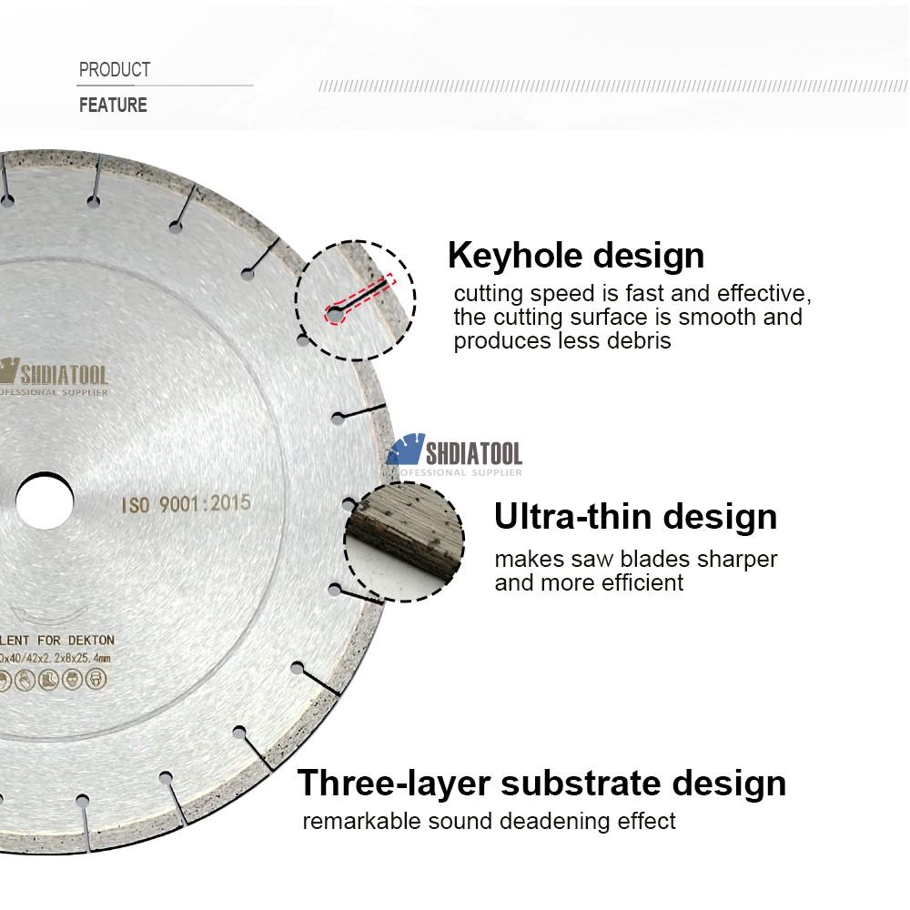 12in High-frequency Welded DEKTON Silent Diamond Saw Blade Industrial Circular Cutting Blade Segment Diamond Cutting Disc
