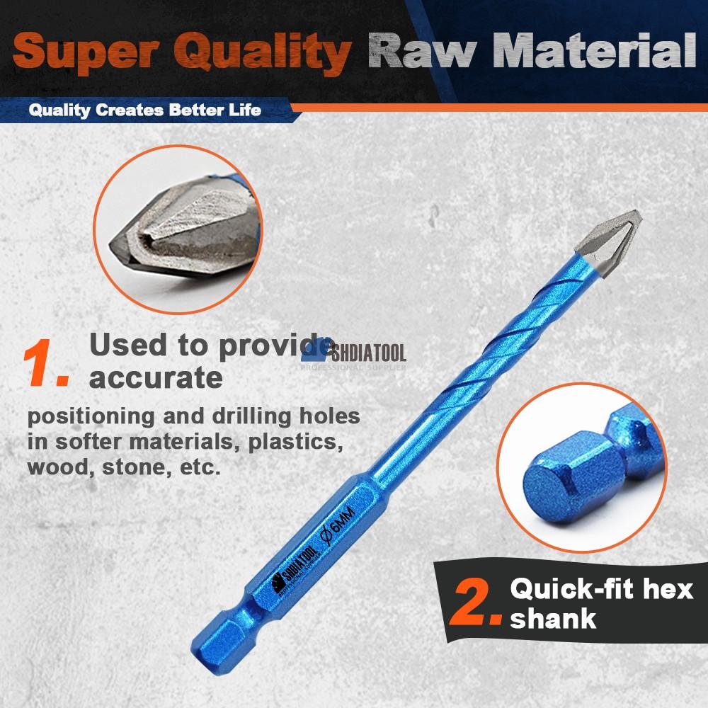 Quick-fit Shank Eccentric Drill Bits Carbide Drilling Bits 5/6/8/10/12MM HSS Dry Drill Bit Hole Opener For Wood Tile Marble