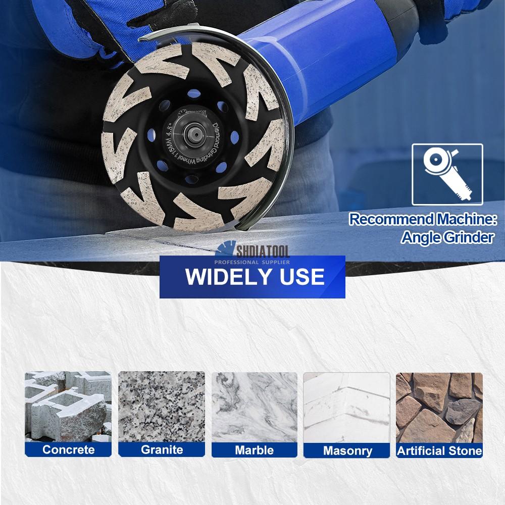 4.5inch Sintered Concrete Floor Diamond Turbo Row Concrete Grinding Cup Wheel Grinding Abrasive Disc for Granite Marble