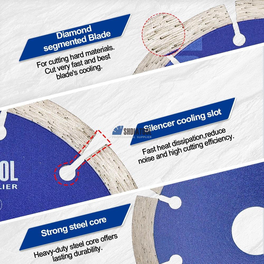 4.5/5/6/7inch Sintered Segment Diamond Saw Blade Dry Wet Cutting Disc Tile Cutter For Concrete Granite Marble