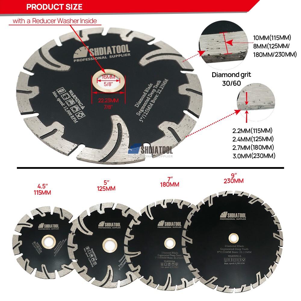 Sintered Segmented Diamond Saw Blade Hot Pressed Deep Teeth Diamond Cutting Blade Tile Cutter For Granite Marble Sandstone