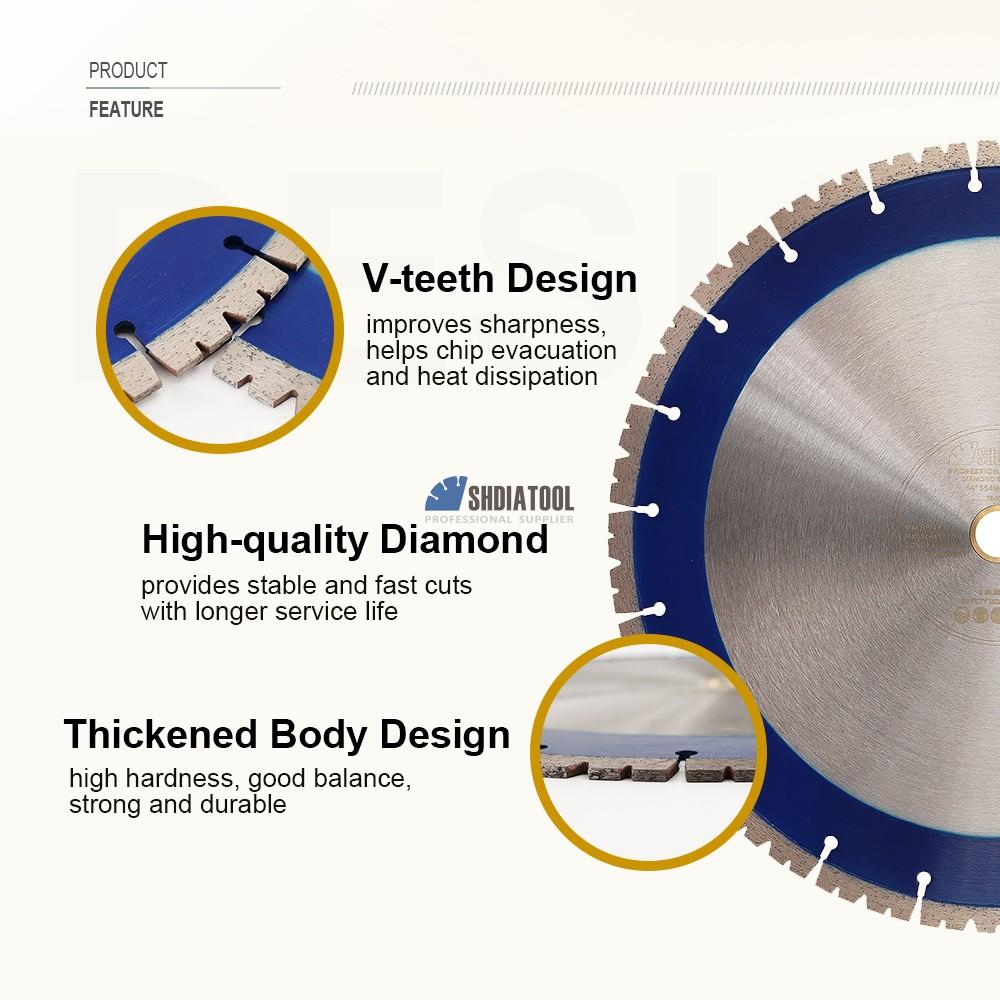 14''/358mm Sintered Turbo Segments Diamond Saw Blade Cutting&Grinding Disc Concrete Cutter for Concrete Hard Brick Masonry