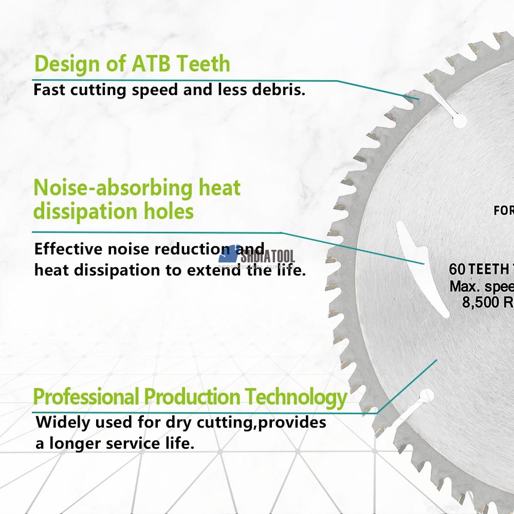 184mm TCT Saw Blade Cutting Blades with 60 ATB Teeth For Wood Plastic TCT Woodworking Cutting Disc