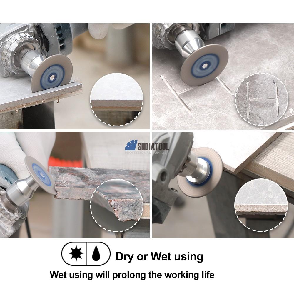 40/50mm Vacuum Brazed Mini Carving Engraving Saw Blade Cutting Grinding Disc with Removable Flange For Marble Granite