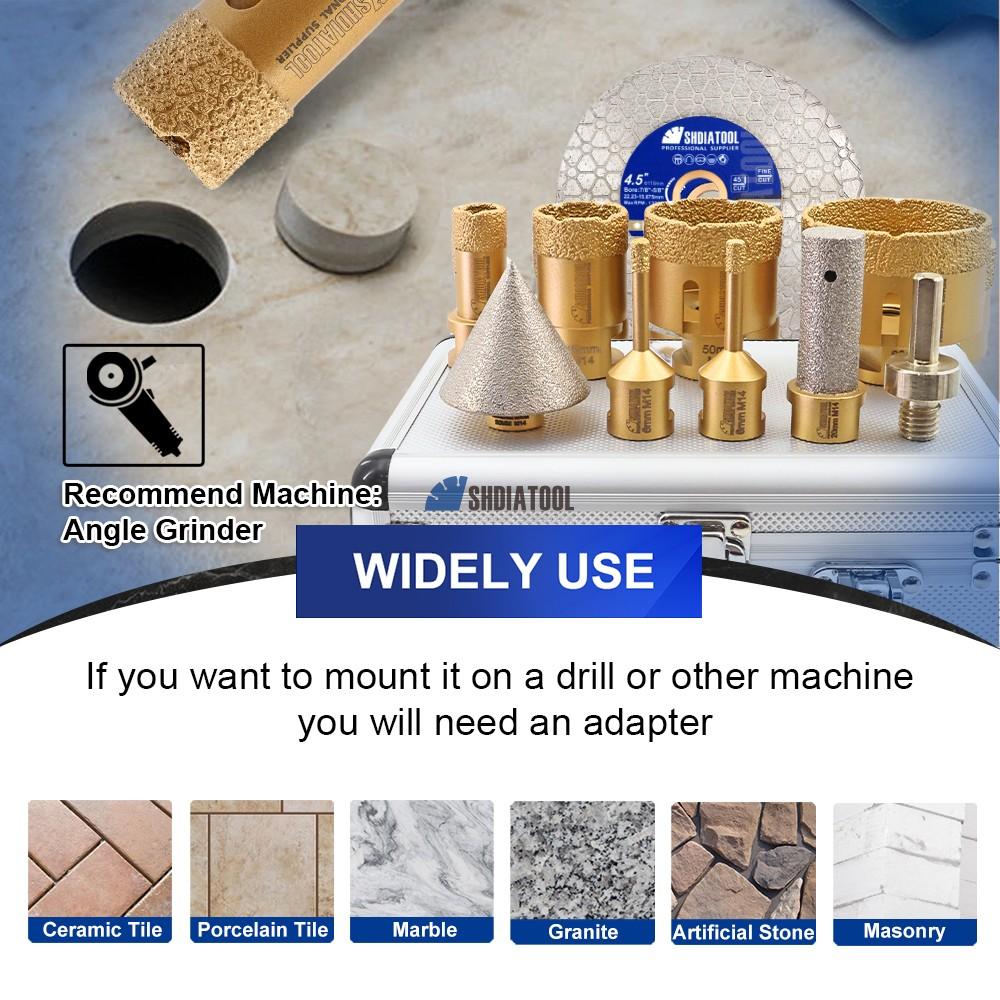 Vacuum Brazed Diamond Core Drill Bits Finger Milling Cutter Chamfer Set Diamond Saw Blade Diamond Hole Saw Cutter Kit