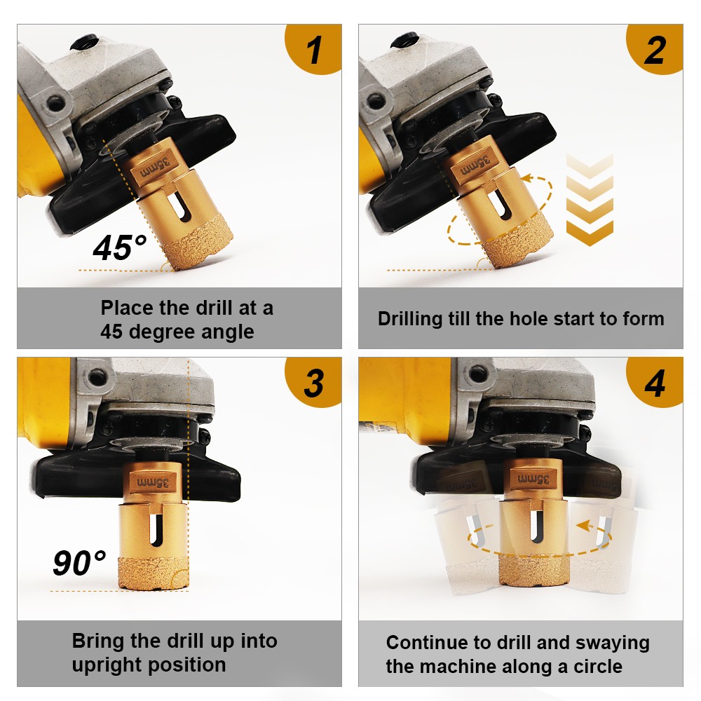 20mm-150mm M14 Vacuum Brazed Diamond Drilling Core Bits Hole Saw Drill Bit