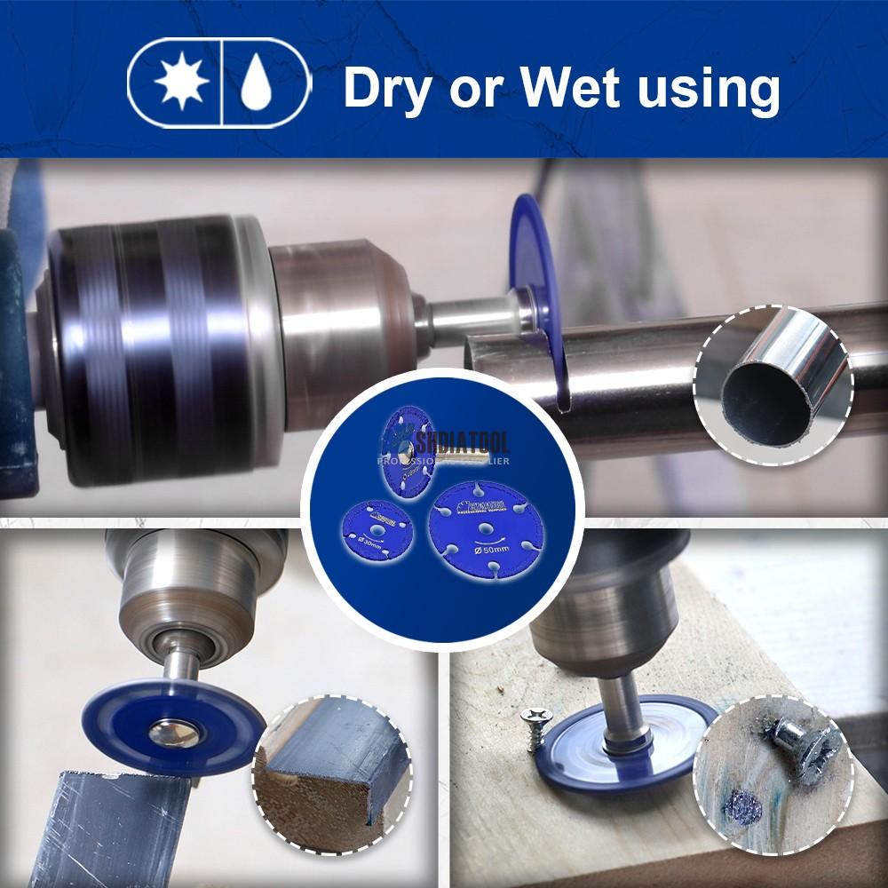 1Set/4pcs 30+40+50mm Vacuum Brazed Mini Metal Diamond Saw Blade Cutting Disc With Shank For Iron pipe/Metal/Iron sheets/Screw