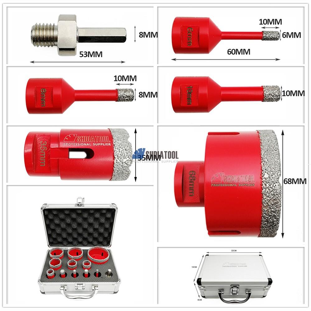 6 8 10 35 68mm diamond tile hole saw set hole cutter diamond core bit set diamond drill set for tile marble granite